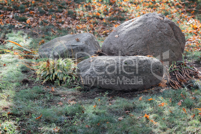 Decorative decoration of large boulders in the Park
