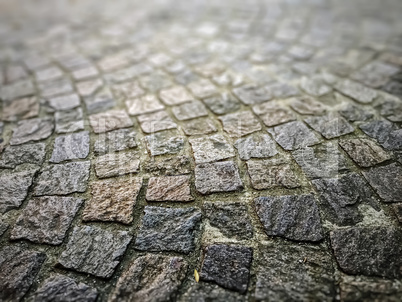 Detail of a cobblestone street