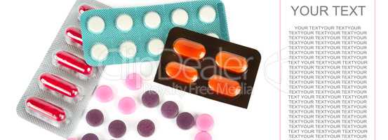 Pharmaceutical medicine pills, tablets and capsules isolated on