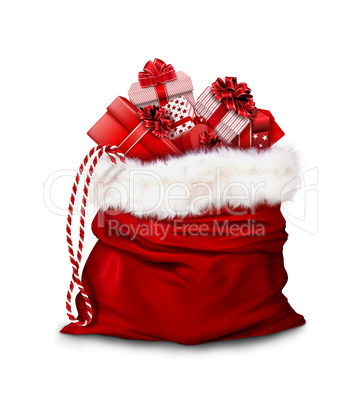 Gift bag on white background. 3D rendering.