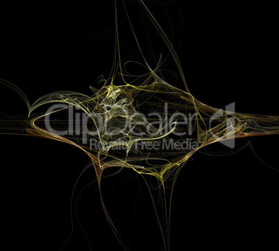 image of one Digital Fractal on Black Color