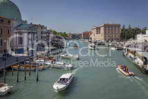 Grand Canal and city skyline , Venice , Italy