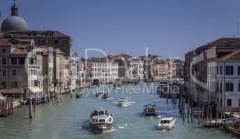 Grand Canal and city skyline , Venice , Italy