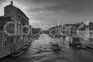 Grand Canal and city skyline , Venice , Italy