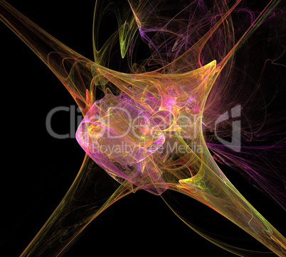 image of one Digital Fractal on Black Color