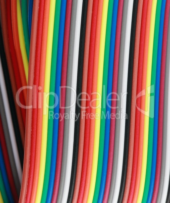 many wire ribbon cable at dry sunny day