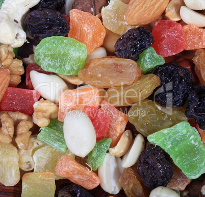 set of dried fruit