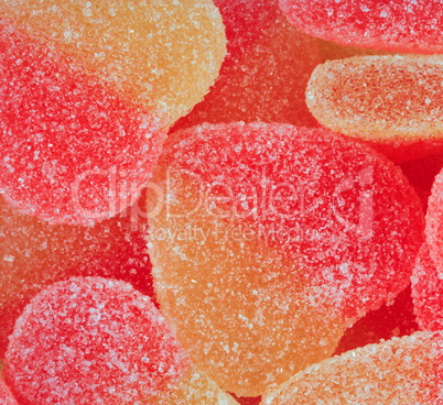 many Multicolor Fruit Jelly