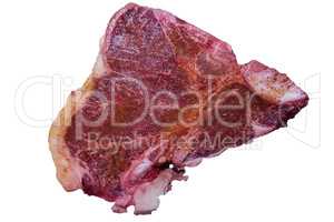 Raw T-bone steak, isolated on white