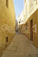 Empty alley in Mdina.