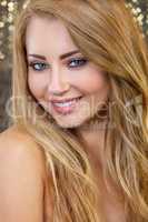 Smiling Beautiful Blonde Girl Young Woman With Green Eyes