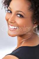 Mixed Race African American Girl Woman Perfect Teeth