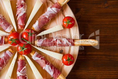 Close up of a typical Italian cutting board