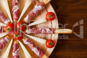 Close up of a typical Italian cutting board