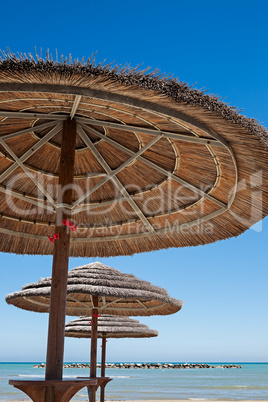 Three beach umbrellas