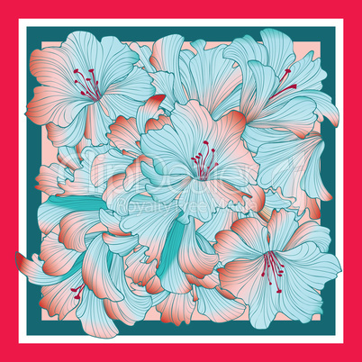 Floral pattern decor for silk tiussiue. Flower background