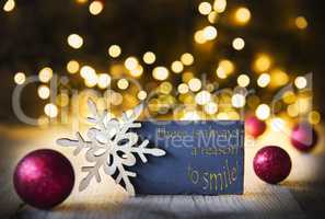 Christmas Background, Lights, Quote Always Reason Smile