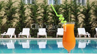 Summer Holiday Drink by the Swimming Pool