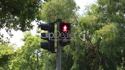 Traffic Signal Light Changes From Red To Green