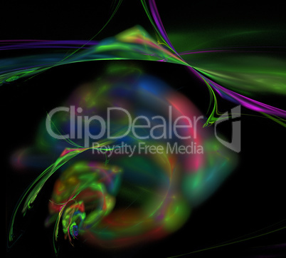 image of one Digital Fractal on Black Color image of one Digital Fractal on Black Color