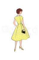 Stylish fashion dressed girl (1950's 1960's style): Female dress