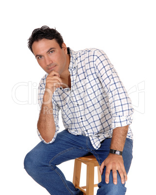 Portrait of smiling handsome man young sitting