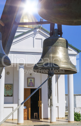 copper bell in Balaklava St. George Monastery on Cape Fiolent