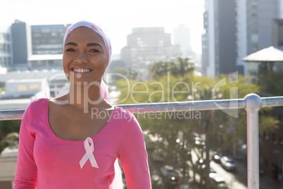 Smiling women with cancer