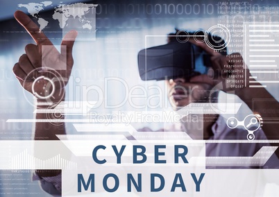 Cyber Monday Sale Man using Augmented Reality