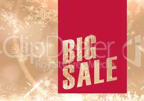 Winter Sale Golden background and red textblock in front
