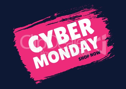 Cyber Monday Sale font on pink splash