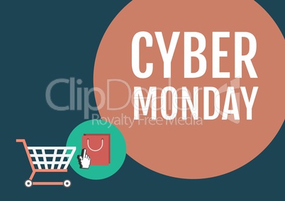 Cyber Monday Sale with illustrated elements