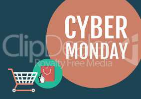 Cyber Monday Sale with illustrated elements
