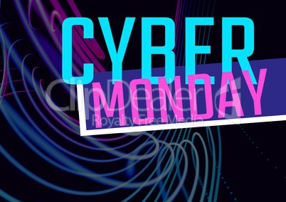 Cyber Monday Sale colored in neon