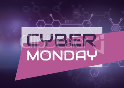 Cyber Monday Sale colored in purple tones