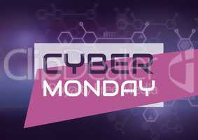 Cyber Monday Sale colored in purple tones