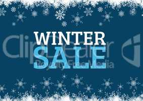 Winter Sale Snowflakes with blue background