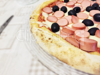 Close up of Italian stuffed pizza
