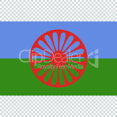 Flag of Romani People. Close Up vector