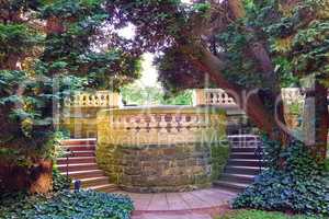 Castle park in English garden style