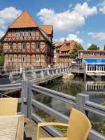 Half-timbered red brick houses in Lueneburg