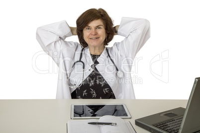 Female doctor at the desk