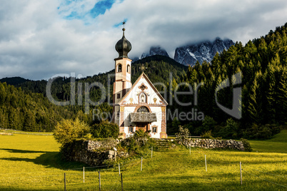 The church St. Johann in Ranui in the Villnoess