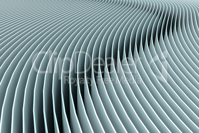 Sheets as curved lines, 3d illustration