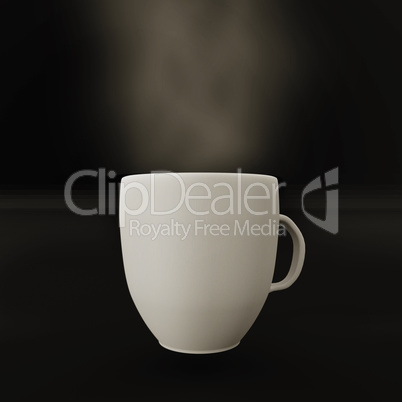 Cup with steam, 3d illustration