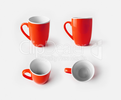 Red ceramic cups