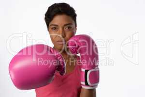 Woman fighting for breast cancer awareness