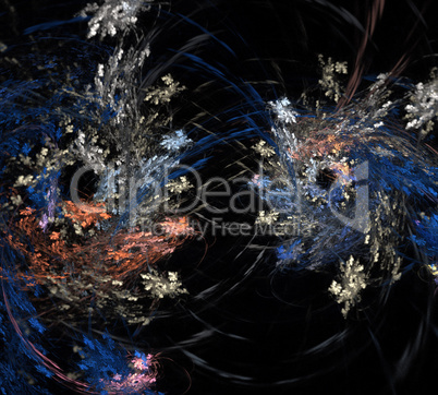 image of one Digital Fractal on Black Color