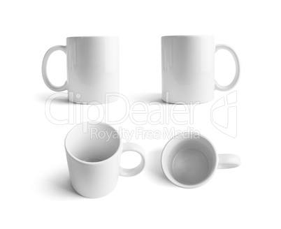White ceramic mugs