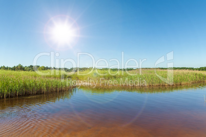 view of the healing lake with minerals and iodine in the middle